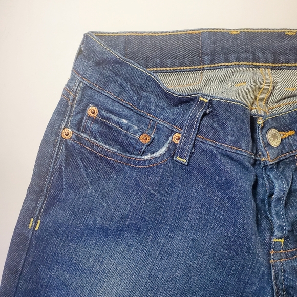 LUCKY BRAND Vintage 90's Lil' Maggie Low Rise Flare Button Fly Denim Jeans Sz 25 - Picture 7 of 15
